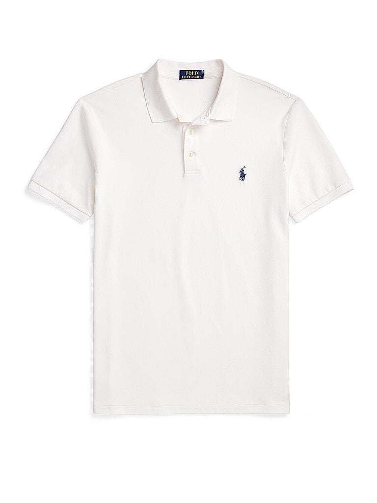 Polo Ralph Lauren pour homme. 710941439002 Polo en piqué stretch Custom Slim Fit blanc (M), Casuel, Coton, Manche courte